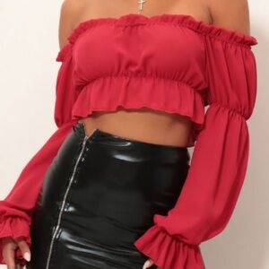 Off the Shoulder Crop Top Small/Medium